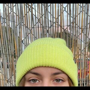 Neon yellow beanie